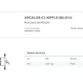 ARCALUB-C1. NIPPLE- M6 - G1/4 - Lubrificador automático Arcalub Concept 1