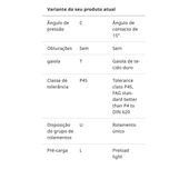 HS7012 C.T.P4S.UL- Rolamento de precisão para Spindle com esferas de aço reduzida 