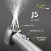 Caneta Alta Rotação de Titânio J5 Plus c/ Led Jinme