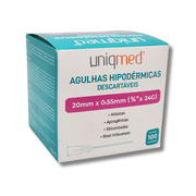 Agulha Uniqmed Unidade - 0.55X20 Longa - Roxa - 24G