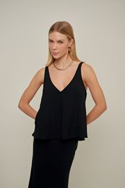 BLUSA REGATA SPARKLING VISCOSE PRETA