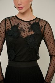 BLUSA STELA TULE PRETO