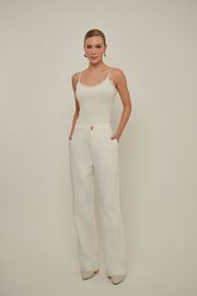 CALÇA RAPSÓDIA SARJA OFF WHITE