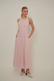 VESTIDO LONGO PERFUME LINHO ROSA
