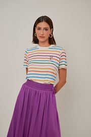 CAMISETA SABRINA LISTRADA OFF WHITE