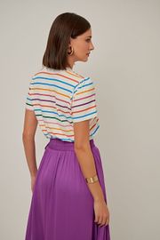 CAMISETA SABRINA LISTRADA OFF WHITE