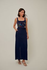 SAIA VIRTUE CAMBRAIA DE LINHO AZUL