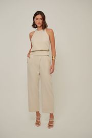CALÇA ROBERTA ALFAIATARIA BEGE 