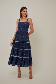 VESTIDO SAMBA AZUL EM CREPE