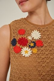 BLUSA REGATA SUGAR TELA CAQUI
