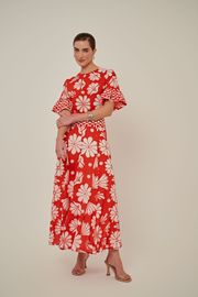 SAIA VENTO ALGODÃO ESTAMPA FLORAL