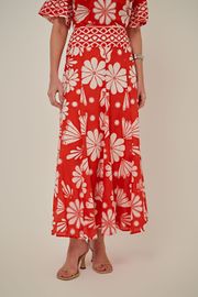 SAIA VENTO ALGODÃO ESTAMPA FLORAL