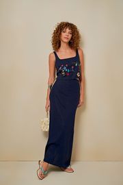 SAIA VIRTUE CAMBRAIA DE LINHO AZUL