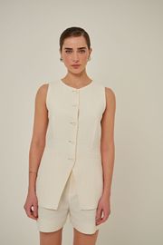 COLETE TALITA ALFAIATARIA OFF WHITE