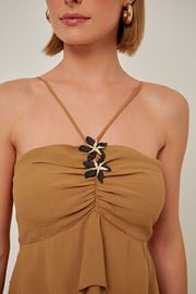 BLUSA TINA VISCOSE CAQUI