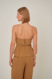 BLUSA TINA VISCOSE CAQUI