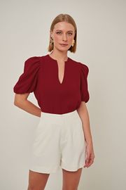 BLUSA VALENCIA CETIM VINHO