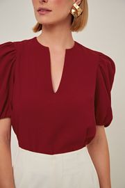 BLUSA VALENCIA CETIM VINHO
