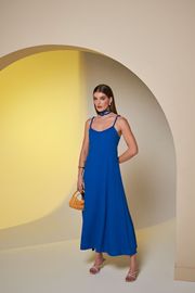 VESTIDO TWIST VISCOLINHO AZUL
