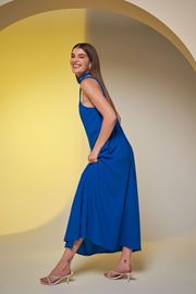 VESTIDO TWIST VISCOLINHO AZUL