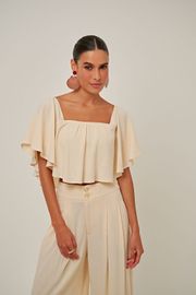 BLUSA VERANEIO EM LINHO ECRU