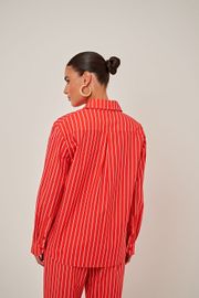 CAMISA ANDALUZ VERMELHA LISTRADA