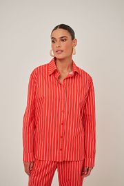 CAMISA ANDALUZ VERMELHA LISTRADA