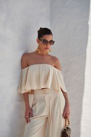 BLUSA VERANEIO EM LINHO ECRU