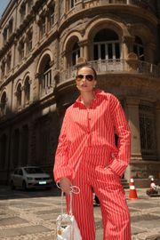 CAMISA ANDALUZ VERMELHA LISTRADA