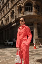 CAMISA ANDALUZ VERMELHA LISTRADA