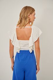 BLUSA ANDREZA LAISE DE ALGODÃO OFF WHITE