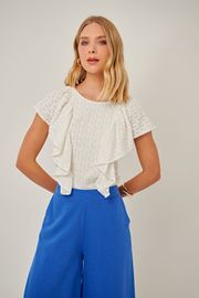 BLUSA ANDREZA LAISE DE ALGODÃO OFF WHITE