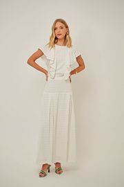 BLUSA ANDREZA LAISE DE ALGODÃO OFF WHITE