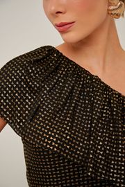 BLUSA ALEXIA OMBRO A OMBRO PRETA