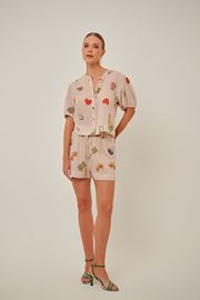 BLUSA BERTA TRICOLINE ESTAMPA EXCLUSIVA