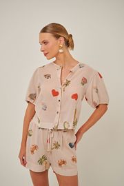 BLUSA BERTA TRICOLINE ESTAMPA EXCLUSIVA