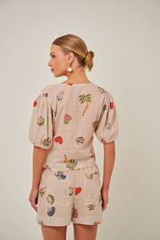 BLUSA BERTA TRICOLINE ESTAMPA EXCLUSIVA