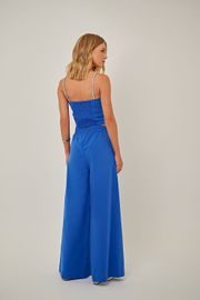 CALÇA PANTALONA ANETE LINHO AZUL