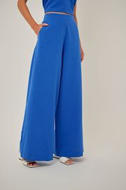 CALÇA PANTALONA ANETE LINHO AZUL