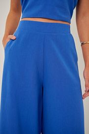 CALÇA PANTALONA ANETE LINHO AZUL