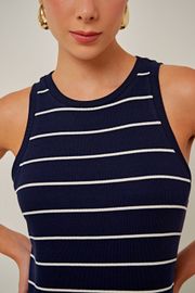 VESTIDO LONGO ALENA VISCOSE LISTRADA