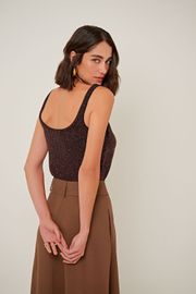 BLUSA CLEA MALHA FOIL MARROM