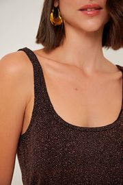 BLUSA CLEA MALHA FOIL MARROM