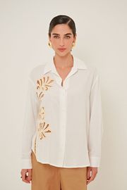 CAMISA ANGELA VISCOLINHO BORDADO