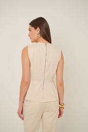 BLUSA COMETA ALFAIATARIA BEGE
