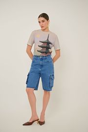 BERMUDA JEANS CARGO CAPRI