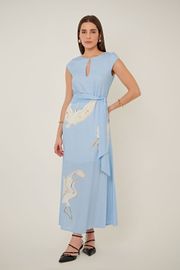 VESTIDO EMOÇÃO AZUL ESTAMPA LOCALIZADA