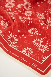 LENÇO CRISTINA VERMELHO FLORAL