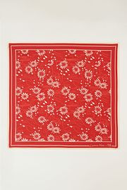LENÇO CRISTINA VERMELHO FLORAL
