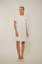 VESTIDO DÉBORA ALFAIATARIA OFF WHITE